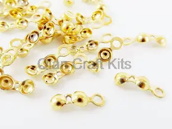 5000 adet gümüş, altın, bronz Charlotte Kıvrım Boncuk Düğüm Ucu Kapağı Biter Kapaklı Kaplama Uç kapakları, kat toka