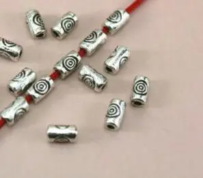 3 * 5mm 50 Adet Tibet Gümüş Metal Uzun tüp oval boncuklar halka boncuk Takı Yapımı için DIY Charm Bilezik