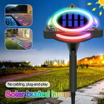 LED Güneş zemin Gömülü su geçirmez açık alan aydınlatması Yeraltı Disk Bahçe Yolu Dekorasyon Güneş Stehlampe kaldırım ışıkları