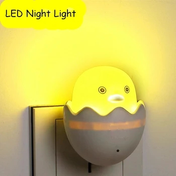 Işık otomatik kontrol Sevimli sarı ördek tasarım LED sensör gece lambası bebek odası Plug-in lamba uyku aydınlatma Festivali dekor